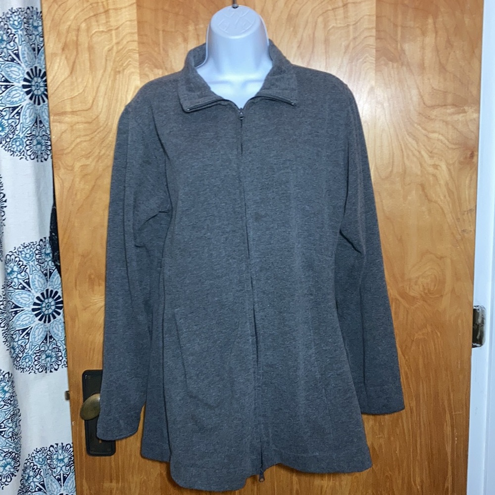 Ouray Sportswear Heathered Gray Zip Up Sweatshirt Size Large